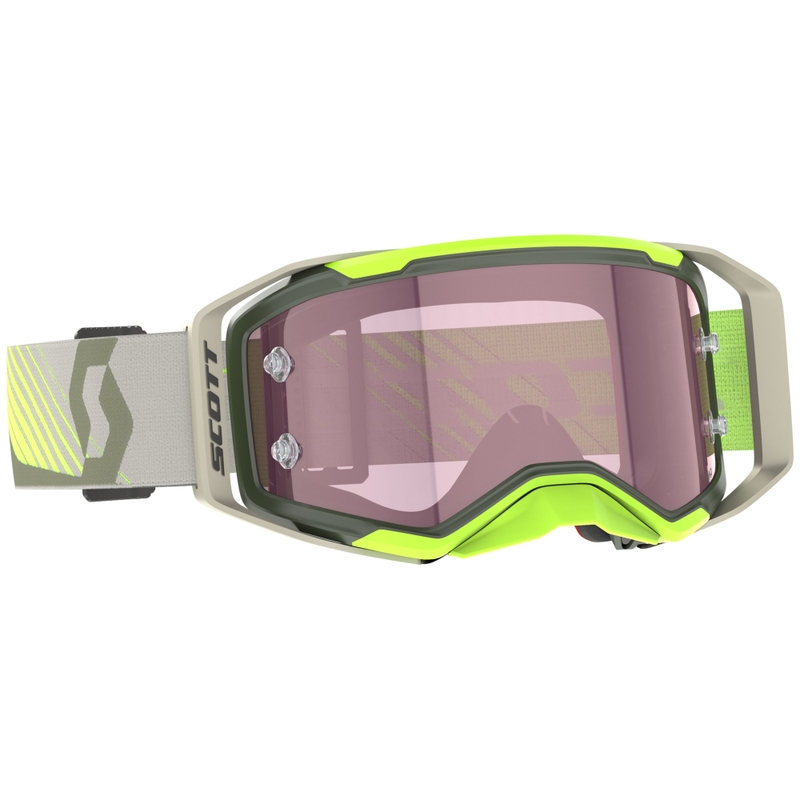 SCOTT Prospect 2.0 AMP motocross naočale kaki-fluo žute s ružičastim pleksiglasom