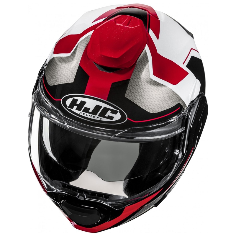 Motociklistička kaciga na preklop HJC F100 Bios MC1 sivo-crno-crvena