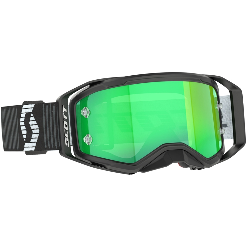 SCOTT Prospect 2.0 motocross naočale crno-bijele sa zelenim ogledalnim staklom