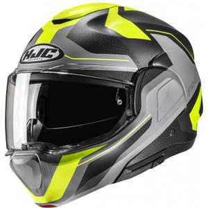 Motociklistička kaciga na preklop HJC F100 Bios MC3HSF fluo žuto-siva