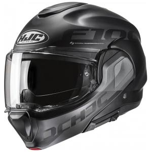 Motociklistička kaciga na preklop HJC F100 Hetal MC5SF crno-siva