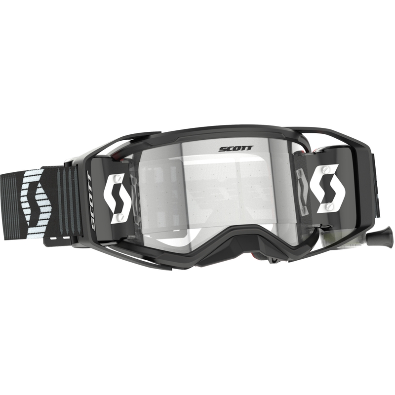 SCOTT Prospect 2.0 Super WFS motocross naočale crno-bijele s prozirnim pleksiglasom