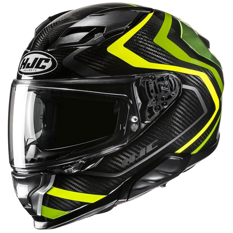 Motociklistička kaciga za cijelo lice HJC F71 Carbon Nevio MC3H crno-fluo zelena