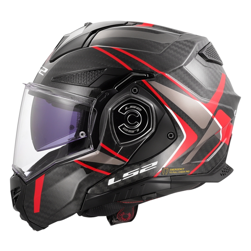 Preklopna motociklistička kaciga LS2 FF901 Advant XC Future II crno-crvena