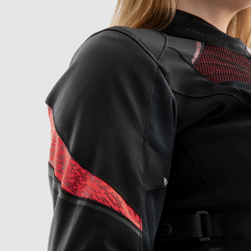 Ženska motoristička jakna Rebelhorn Jax crno-crvena