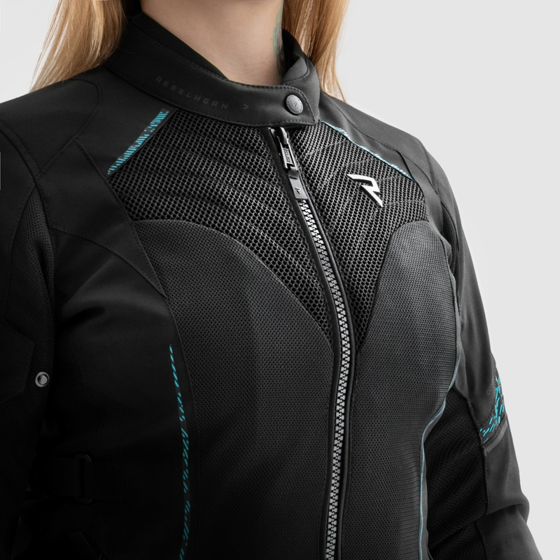 Ženska Rebelhorn Jax motociklistička jakna crno-mint boje