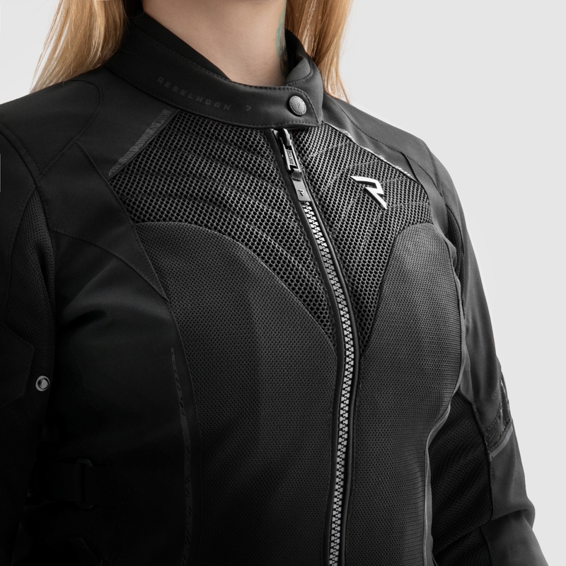 Ženska motociklistička jakna Rebelhorn Jax crna