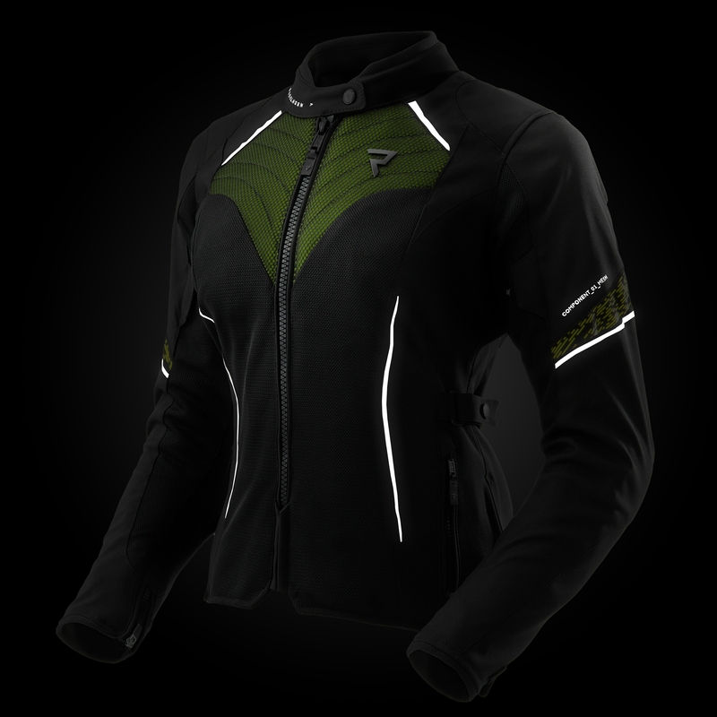 Ženska motoristička jakna Rebelhorn Jax crno-fluo žuta