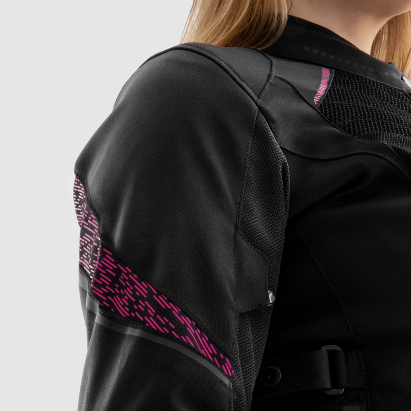 Ženska motoristička jakna Rebelhorn Jax crno-roza