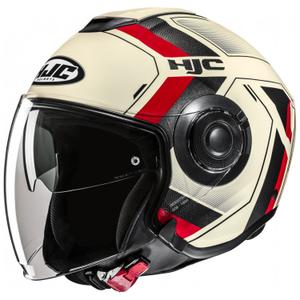 Otvorena motociklistička kaciga HJC i40N Velu MC1 bež-crno-crvena