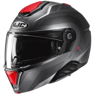 Motociklistička kaciga na preklop HJC i91 Arven MC1SF sivo-crno-crvena