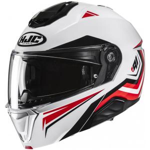 Motociklistička kaciga na preklop HJC i91 Tricus MC1 bijelo-crno-crvena