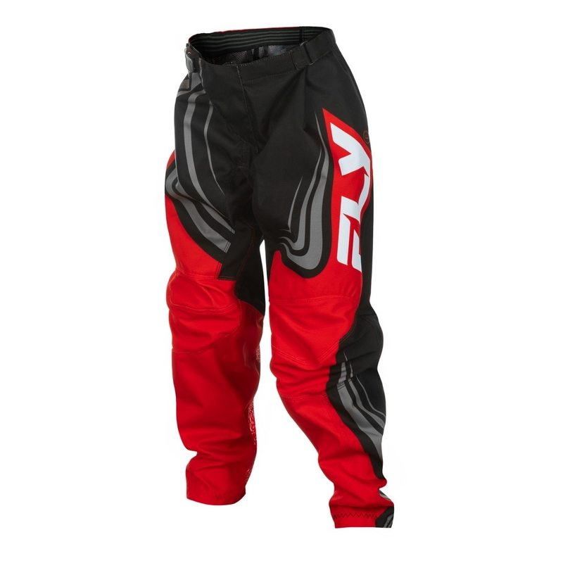 Dječje motocross hlače FLY Racing F-16 crno-crveno-bijele