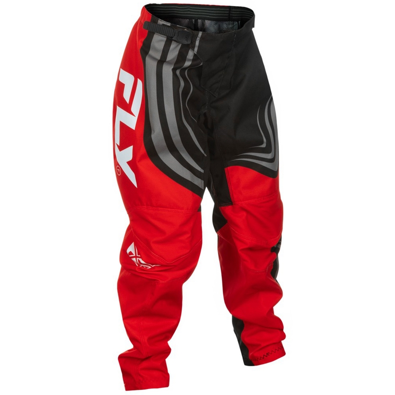 Dječje motocross hlače FLY Racing F-16 crno-crveno-bijele