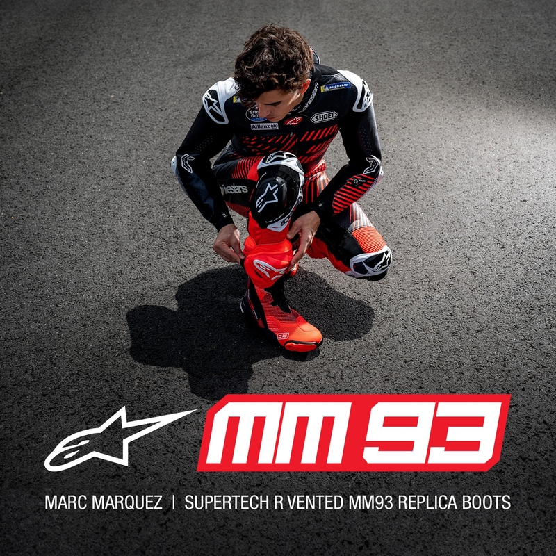 Motorističke čizme Alpinestars Supertech R Vented Limited Edition MM93 Marc Marquez Fluo crveno-plavo-crne