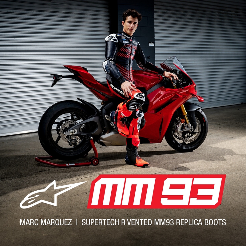 Motorističke čizme Alpinestars Supertech R Vented Limited Edition MM93 Marc Marquez Fluo crveno-plavo-crne