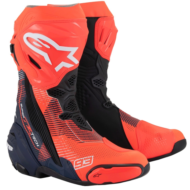 Motorističke čizme Alpinestars Supertech R Vented Limited Edition MM93 Marc Marquez Fluo crveno-plavo-crne