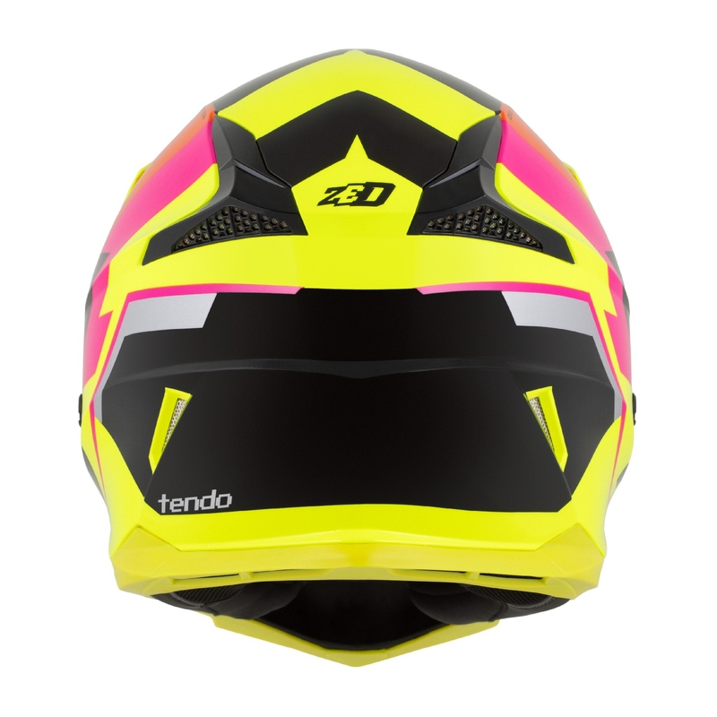 Kaciga za motocross ZED X1.9 Tendo fluo žuto-ružičasto-narančasto-crna