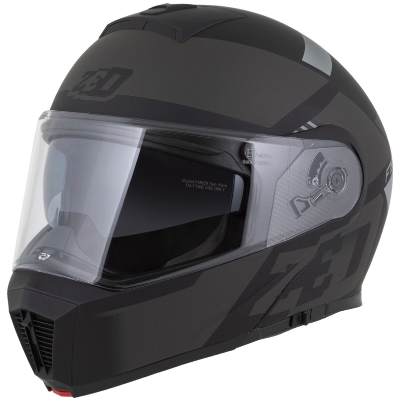 Motociklistička kaciga na preklop ZED F19 mat crno-siva