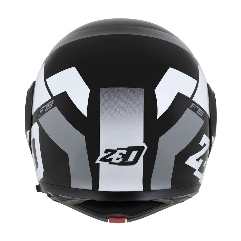 Motociklistička kaciga na preklop ZED F19 crno-bijelo-siva