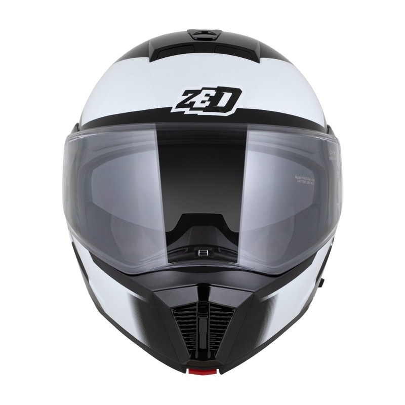 Motociklistička kaciga na preklop ZED F19 crno-bijelo-siva