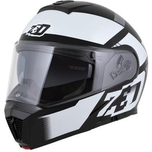 Motociklistička kaciga na preklop ZED F19 crno-bijelo-siva