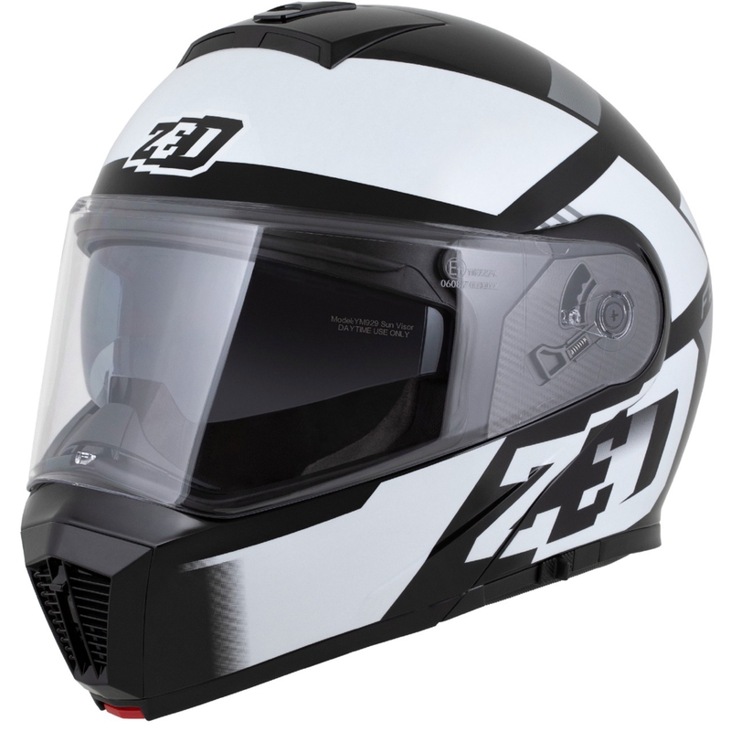 Motociklistička kaciga na preklop ZED F19 crno-bijelo-siva