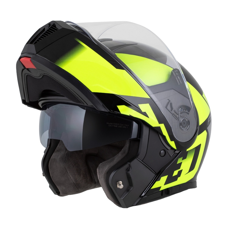 Motociklistička kaciga na preklop ZED F19 crno-fluo žuta