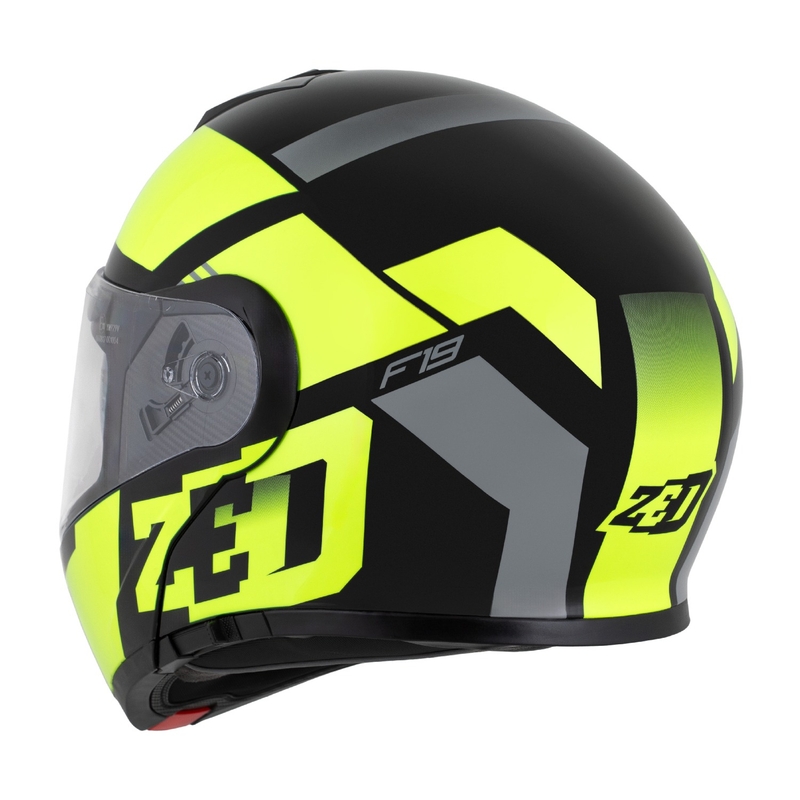 Motociklistička kaciga na preklop ZED F19 crno-fluo žuta