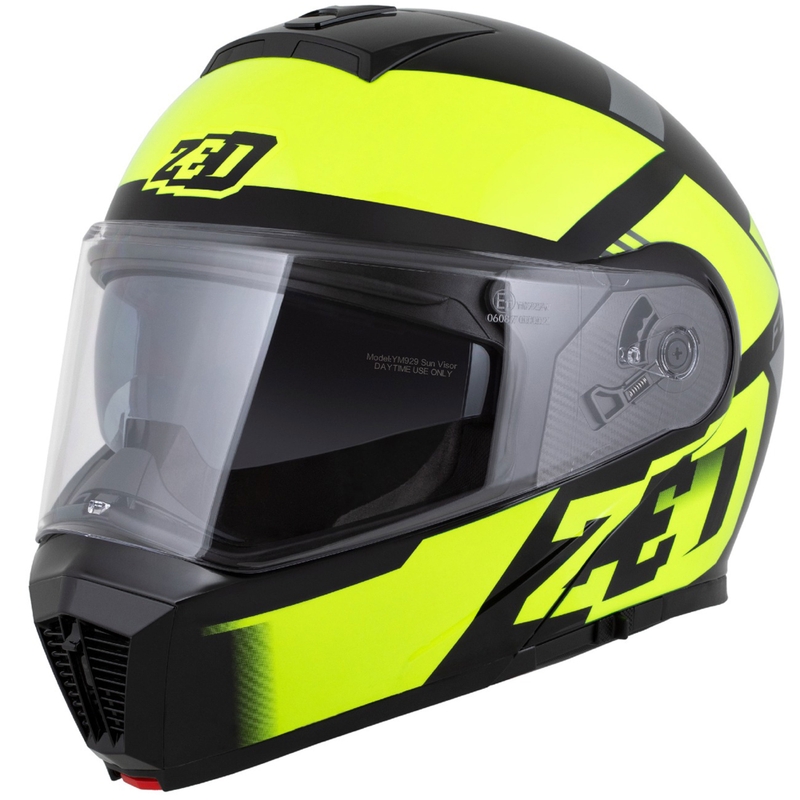 Motociklistička kaciga na preklop ZED F19 crno-fluo žuta