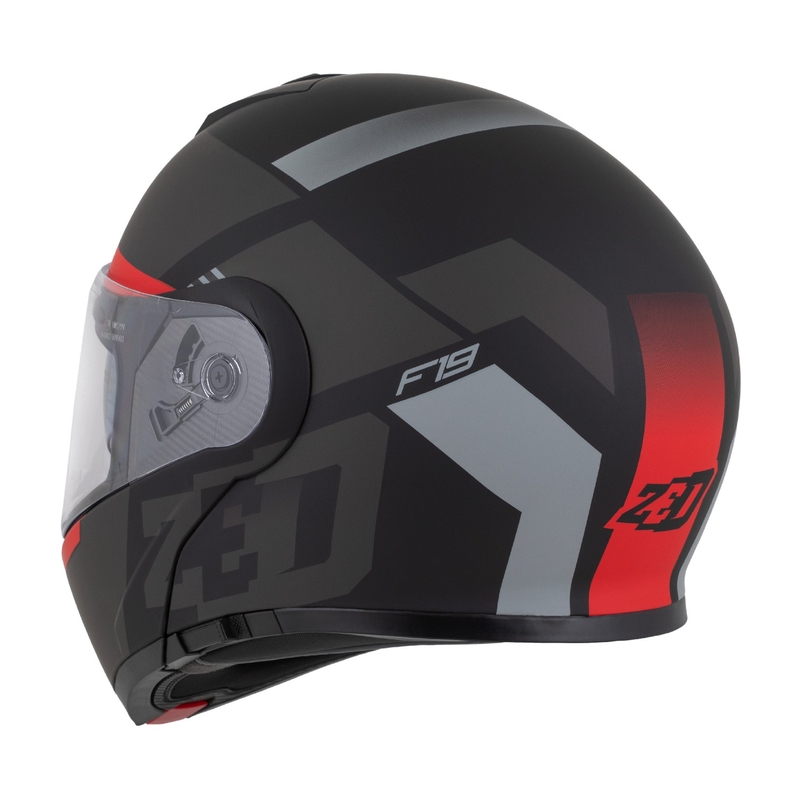 Motociklistička kaciga na preklop ZED F19 mat crno-fluo crveno-siva