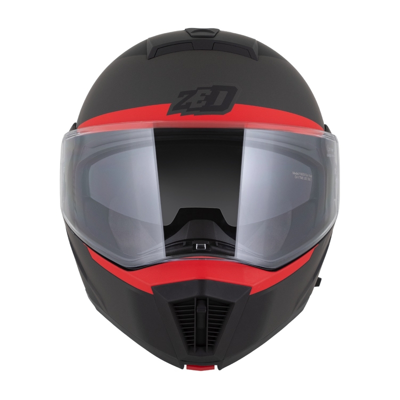 Motociklistička kaciga na preklop ZED F19 mat crno-fluo crveno-siva