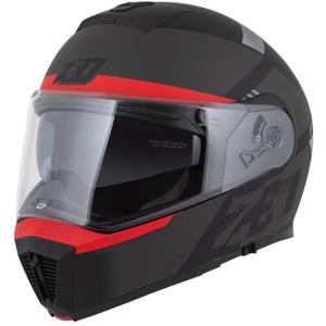 Motociklistička kaciga na preklop ZED F19 mat crno-fluo crveno-siva
