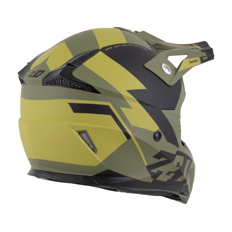 Dječja kaciga za motocross ZED X1.9 Tendo tamno zelena-svijetlo zelena