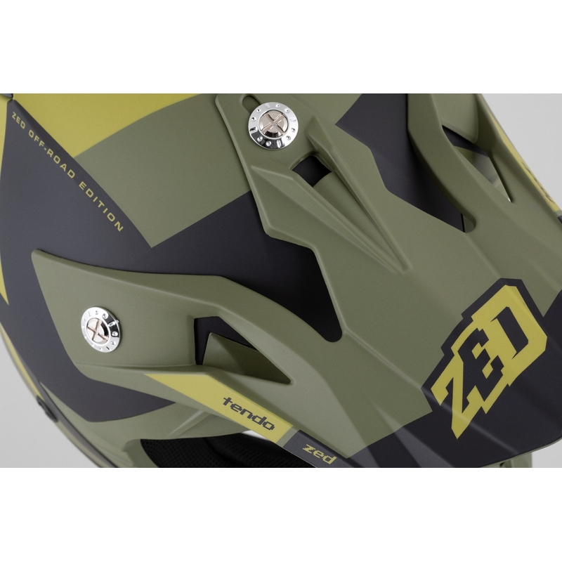Dječja kaciga za motocross ZED X1.9 Tendo tamno zelena-svijetlo zelena