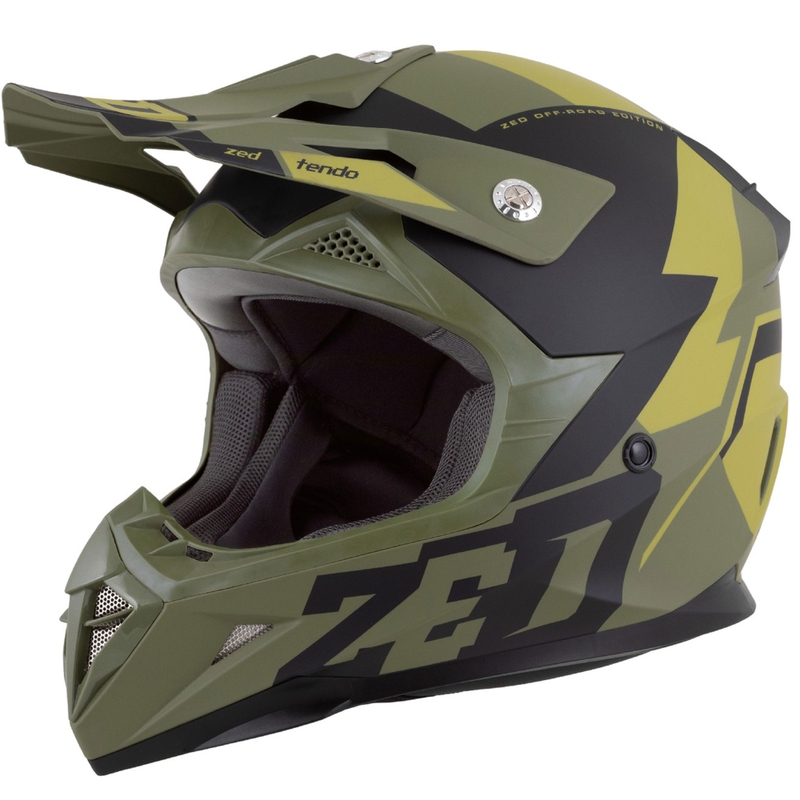 Dječja kaciga za motocross ZED X1.9 Tendo tamno zelena-svijetlo zelena