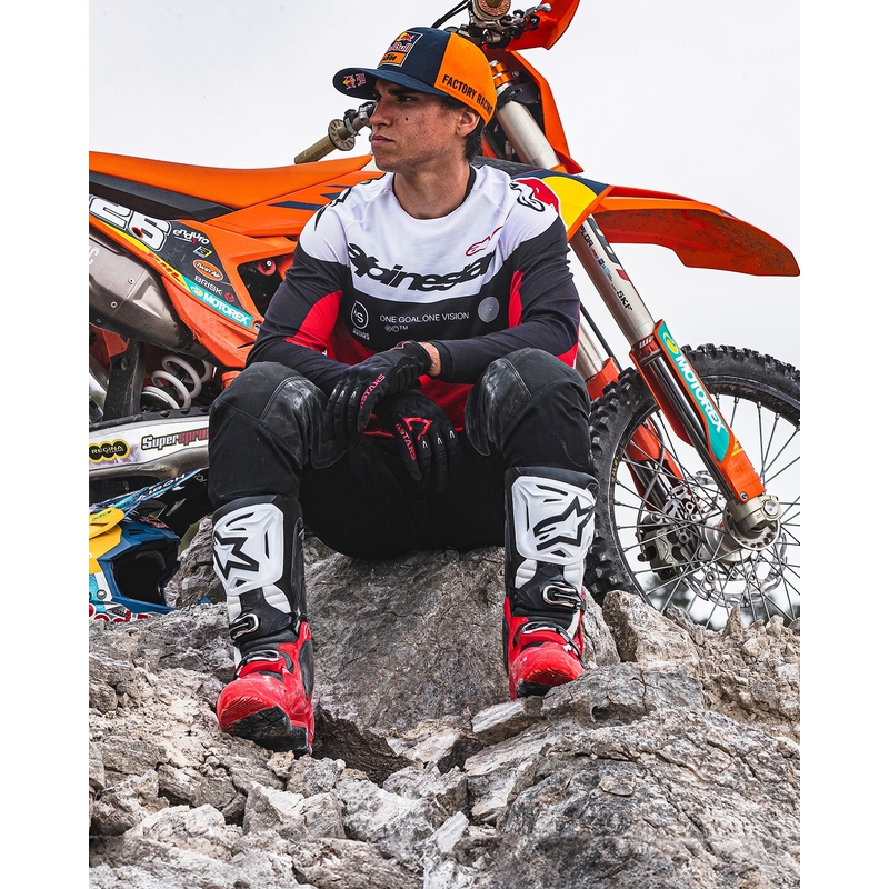 Motorističke čizme Alpinestars Tech 10 Enduro crveno-crno-bijele