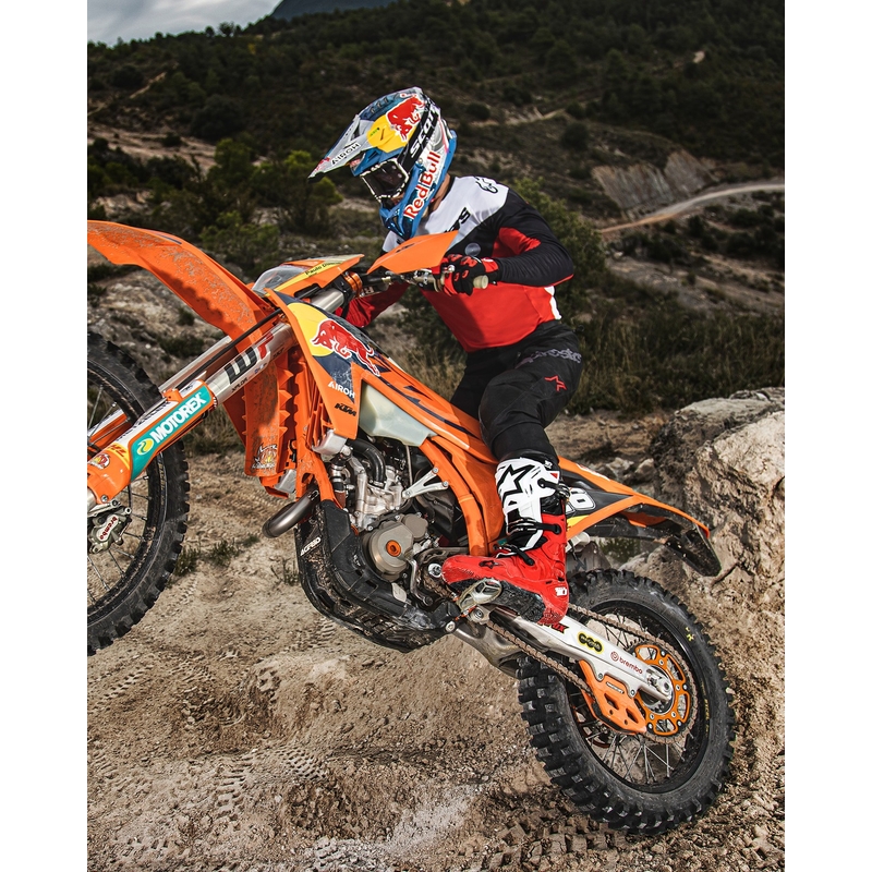 Motorističke čizme Alpinestars Tech 10 Enduro crveno-crno-bijele