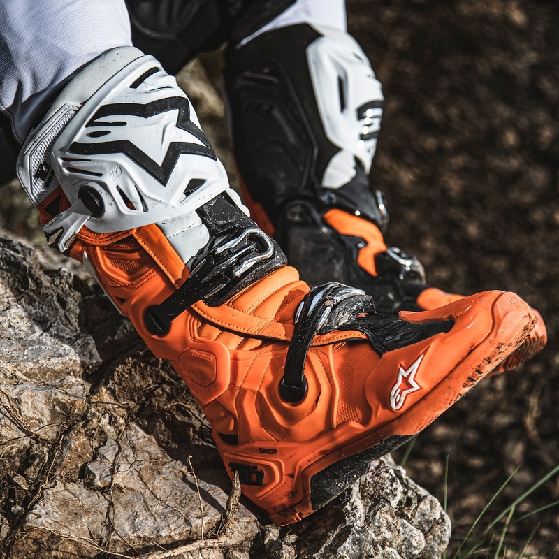 Motorističke čizme Alpinestars Tech 10 Enduro fluo narančasto-crno-bijele
