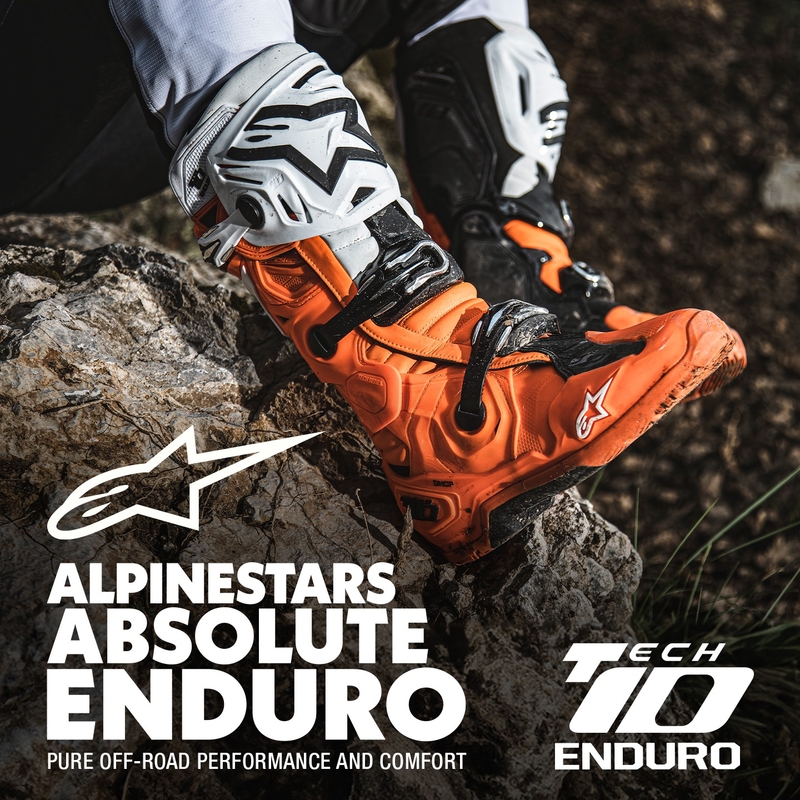 Motorističke čizme Alpinestars Tech 10 Enduro fluo narančasto-crno-bijele