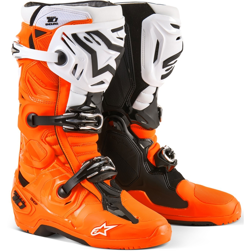 Motorističke čizme Alpinestars Tech 10 Enduro fluo narančasto-crno-bijele