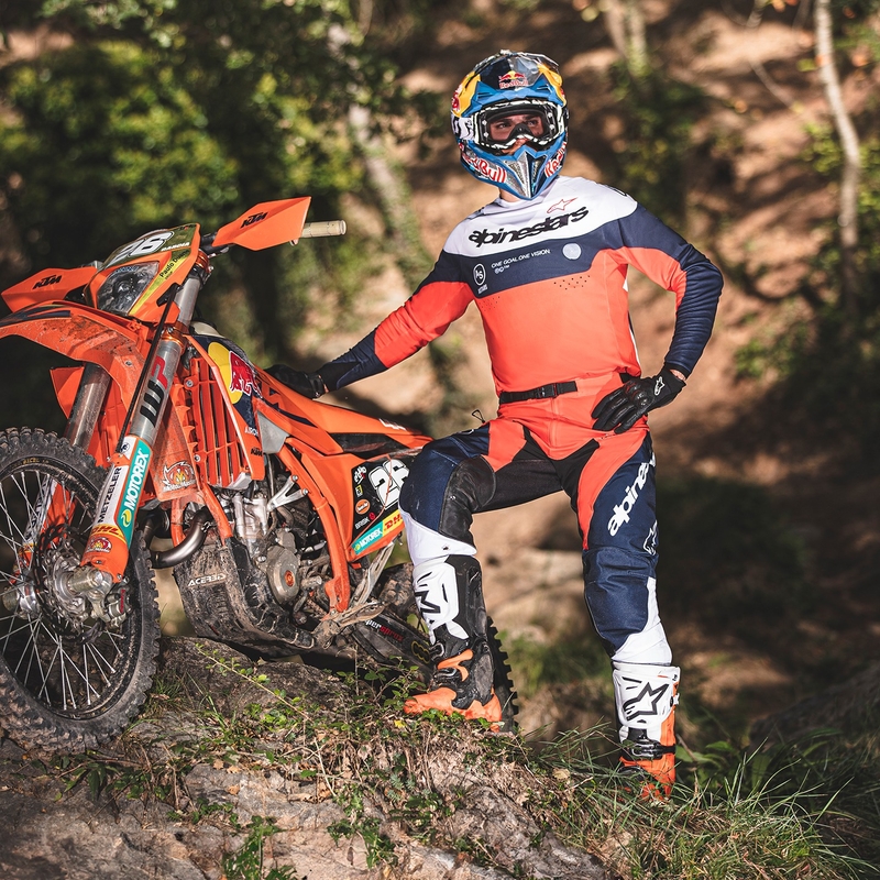 Alpinestars PRO-Dura motocross hlače plavo-narančasto-bijele
