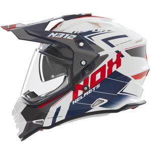 Enduro motociklistička kaciga NOX N312 Vapor bijelo-crno-plava