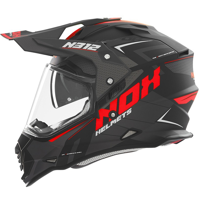 Enduro motociklistička kaciga NOX N312 Vapor mat crno-crvena