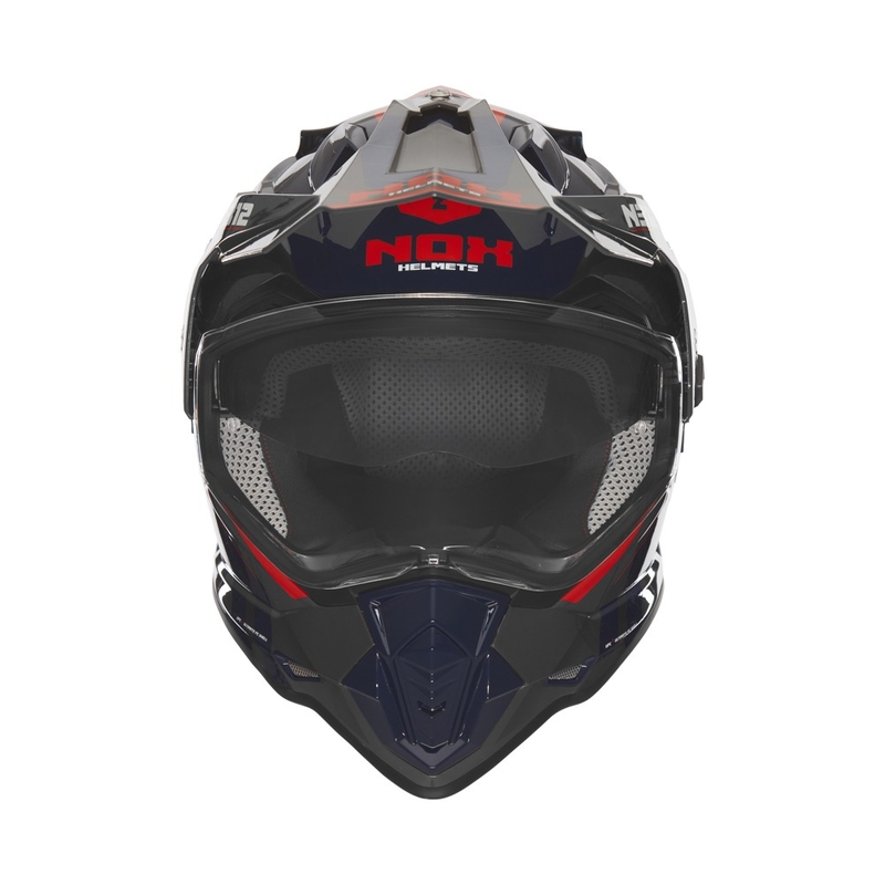 Enduro motociklistička kaciga NOX N312 Vapor crno-plavo-crvena