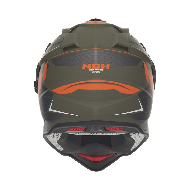 Enduro motociklistička kaciga NOX N312 Vapor mat kaki-narančasta
