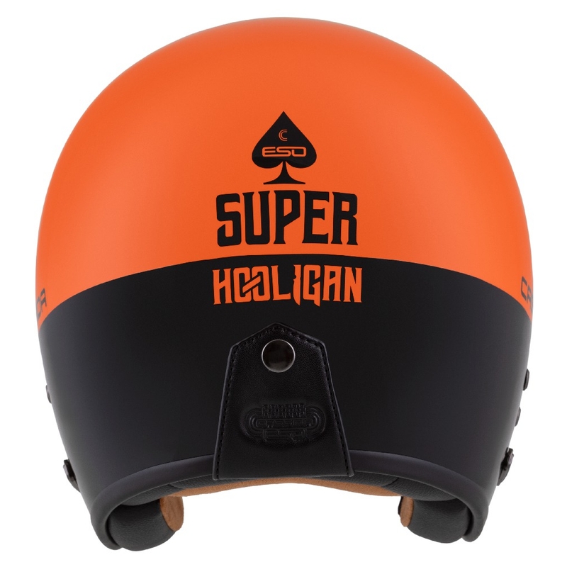 Cassida Eso Super Hooligan otvorena motociklistička kaciga crno-narančasta biserna