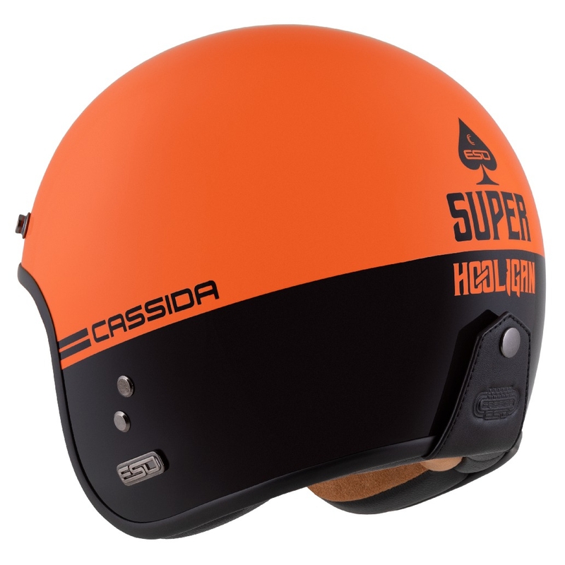 Cassida Eso Super Hooligan otvorena motociklistička kaciga crno-narančasta biserna
