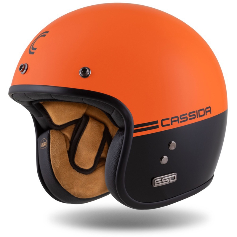 Cassida Eso Super Hooligan otvorena motociklistička kaciga crno-narančasta biserna