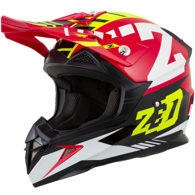 Motociklistička motocross kaciga ZED X1.9 Targa crvena-fluo žuta-crna-bijela